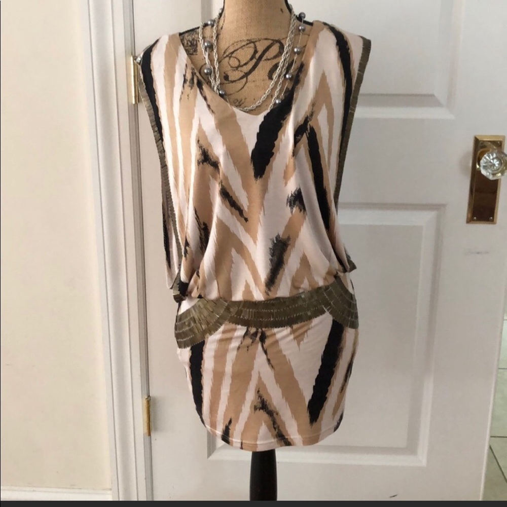 Bebe abstract zebra print mini dress
